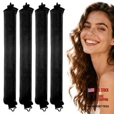 Overnight Heatless Hair Curler Blowout Rods Jumbo - Satin Black