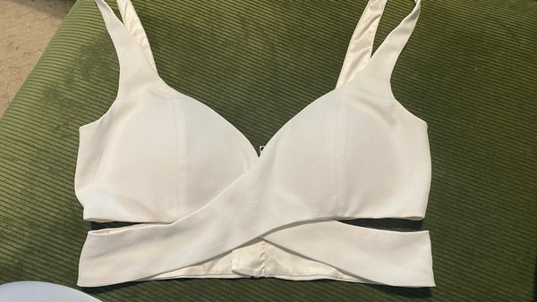 Bardot White Crop Top