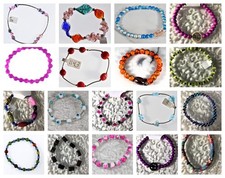 7.5 inch Beaded Handmade Stretch Bracelets Glass Clay and Metal Beads