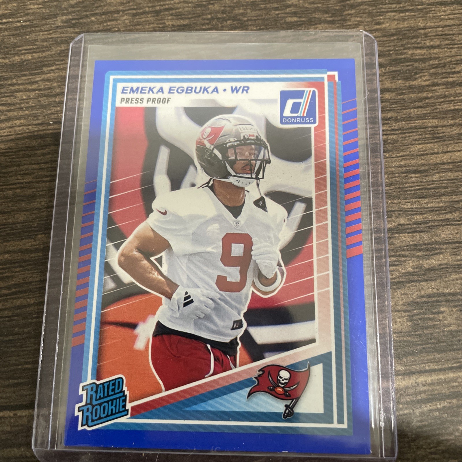 2025 Panini Donruss - Rated Rookie Emeka Egbuka #375 Press Proof Blue (RC)