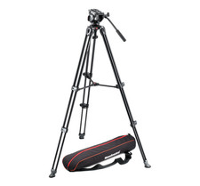 Manfrotto MVH500A Fluid Drag Video Head with MVT502AM Tripod and Carry Bag