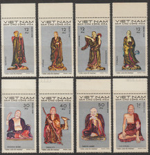Product Image: 1971 North Vietnam Stamps Statues from Tay Phuong Pagoda Sc # 630-637 MNH