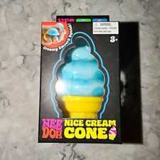 Nee Doh Nice Cream Cone Tactile Squeeze Toy, Blue/Yellow, Ages 3