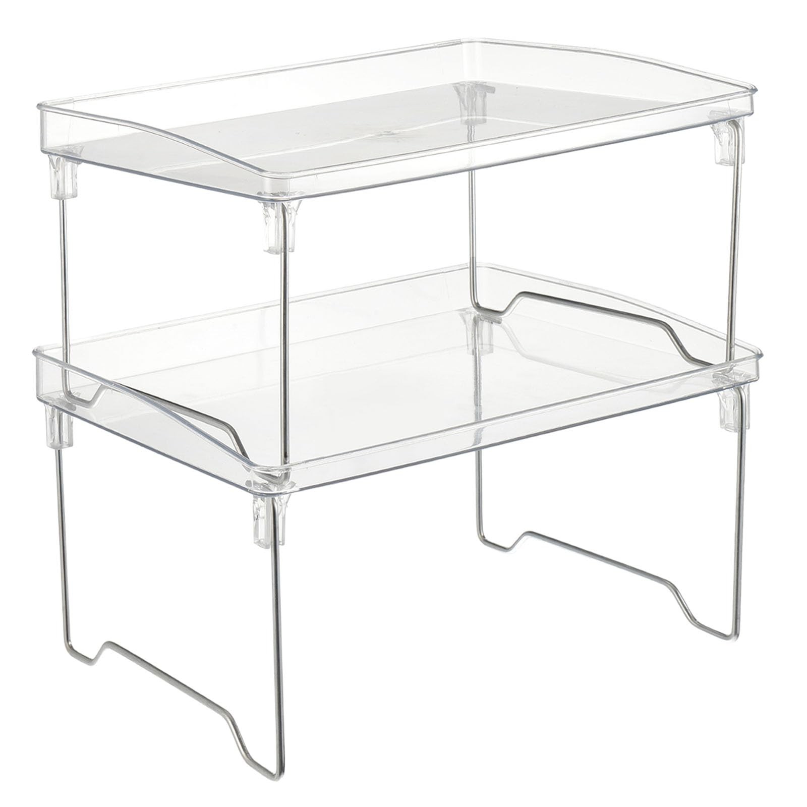 2-Pack Stackable Spice Rack Organizer for Cabinet or Countertop Storage