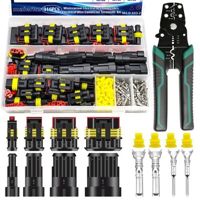 316PCS 23 Sets Waterproof Automotive Electrical Connectors Waterproof Wire Co...