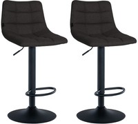 2Er Set Barhocker Jerry Stoff Schwarz Schwarz