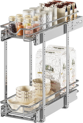 Pull Out Cabinet Organizer (7-1/2'' W X 21-1/2''D), Cabinet Pull Out Shelves, 2 Ti
