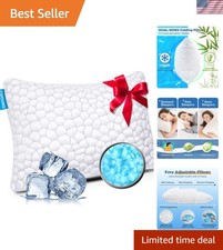 Cooling Pillow Standard Size 1 Pack, Adjustable Bed Pillows for Sleeping, Lux...
