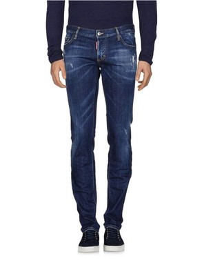 DSQUARED2 Herren Jeans Slim Fit Größe 52 Denim Blau Used Destroyed Effekt