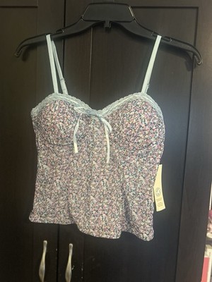 Romantic Floral Corset Top with Lace Detail Size XS