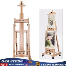 56 to 91" Adjustable Large Movable Artist Studio Easel Wooden Art Stand H-Frame