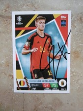 Charles De Ketelaere autograph signed TC Topps Euro 2024 "Belgium"