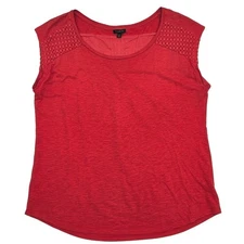 Talbots Red Women's Scoopneck Sleeveless Tee Top Medium