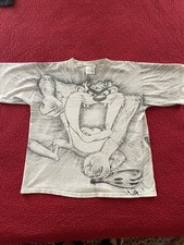 Vintage Taz Looney Tunes AOP T-Shirt XL 1990s Warner Bros Tee Jostens USA made