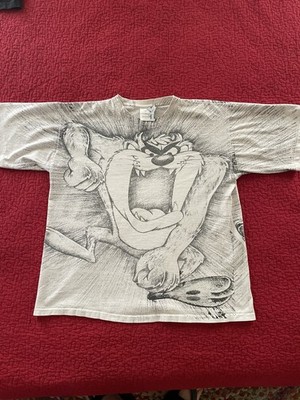 Vintage Taz Looney Tunes AOP T-Shirt XL 1990s Warner Bros Tee Jostens USA made
