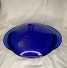Vintage Pyrex Blue Cobalt Glass 2 Qt Baking Casserole Dish with Lid #024