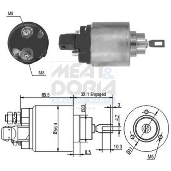 Magnetschalter Starter Meat & Doria 46004 56Mm FüR VW Golf 4 Variant 1J5 1J1 1 3-image