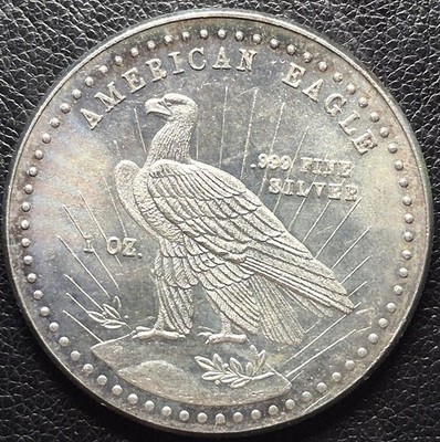 RARE*1981 1 oz .999 SILVER LADY LIBERTY / AMERICAN EAGLE WORLD