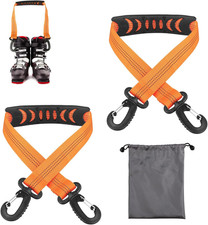 2Pcs Ski Boot Carrier Straps with Storage Bag, Portable Ski Carrier Straps Backp