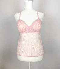 Y2K Kelly Pink Beaded Mesh Backless Fairy Top