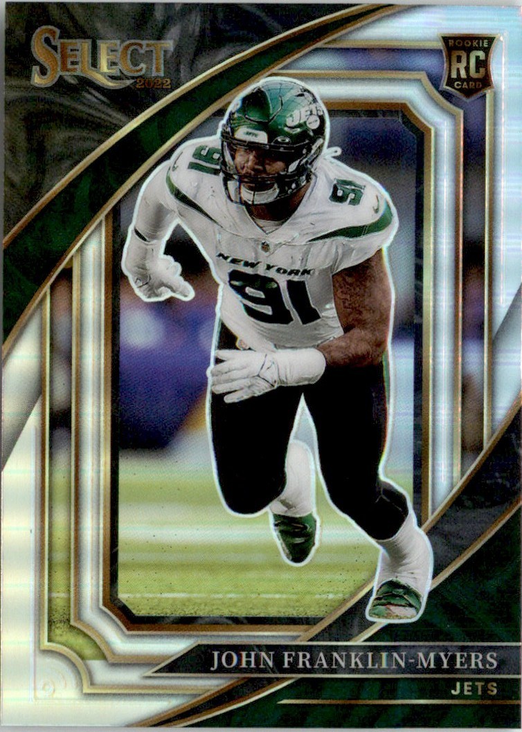 John Franklin-Myers 2022 Panini Select Silver Prizms RC #393 New York Jets