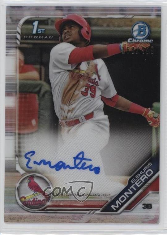2019 Bowman Chrome Prospect Refractor 168/499 Elehuris Montero #CPA-EM Auto 11if