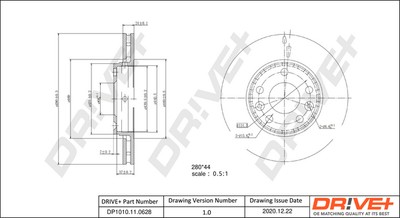 2 x Dr!ve+ DP1010.11.0628 Bremsscheibe für DACIA,RENAULT