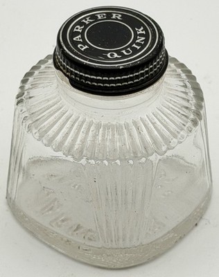 Vintage Parker Quink ink bottle with Lid (Empty) 2oz. 59CC (J-103)