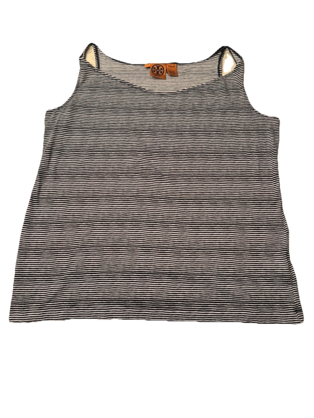 Tory Burch Navy & White Striped Tank Top Women’s XL 100% Pima Cotton