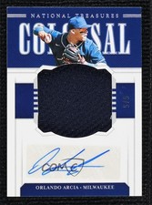 2020 Panini National Treasures Holo Silver 5/5 Orlando Arcia #CMS-OA Auto 4f5