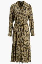 Rails Beatrice Olive Watercolor Leopard Shirt Dress Size Medium Animal Print