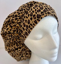 Cheetah Print Size Large Medical Bouffant Scrub Cap Surgery Hat