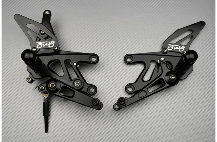 Commandes reculées moto Aprilia RSV4 1000 argent pour pilotage sur circuit - 2