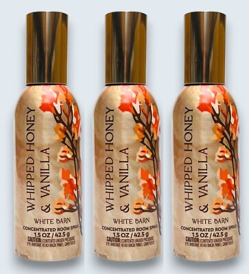 3 Bath & Body Works WHIPPED HONEY VANILLA Room Spray Perfume Mini 1.5 oz