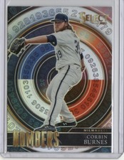 2022 Panini Select Corbin Burnes Numbers Holo Prizm #SN7 - Milwaukee Brewers