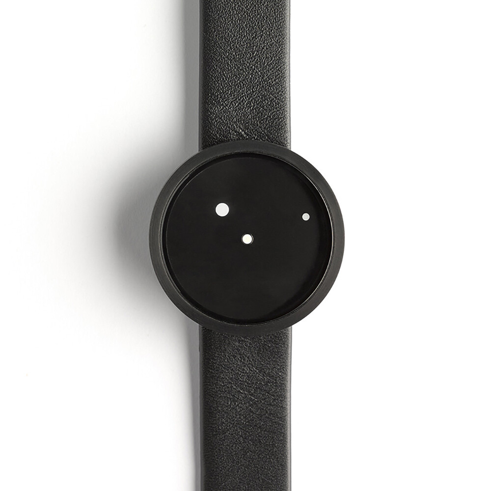 Nava Design now Lattea 42 Quartz Steel White Black Leather Mens Watch