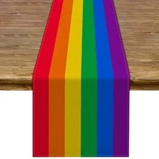 Rainbow Table Runner Pride Day LGBT Gay Pride Lesbian Transgender Bisexual Pa...