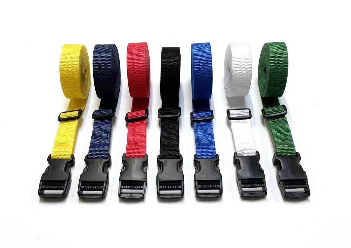 Buckle Straps Plastic Ladderlock 25mm Webbing 1m - 5m Long Tie Down Luggage