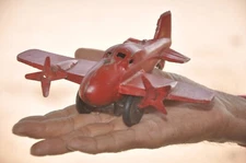 Vintage Friction Red Litho Airplane Tin Toy , Japan?
