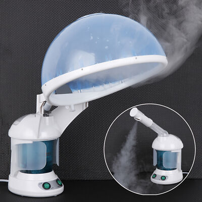 2 in 1  Ozone Facial Steamer with Bonnet Hood Attachment 360° Rotatable Sprayer