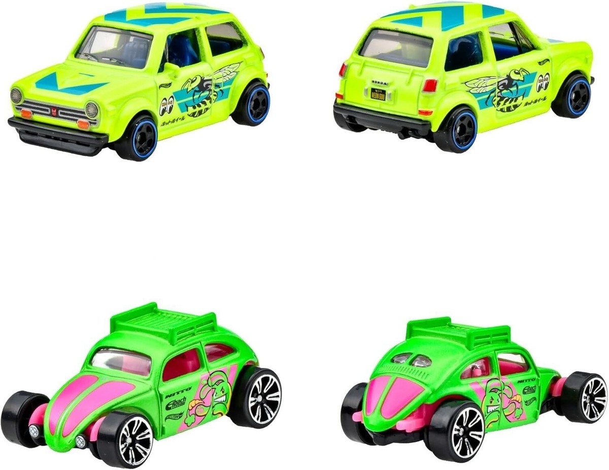 Hot Wheels Neon Speeders 10-Car Complete Set (Includes 2