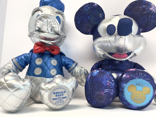 Disney Fantasy Sky Mickey Mouse Plush Firework & Donald Duck 85yr Plushie Lot - Picture 2 of 14