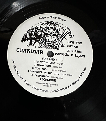 VERY RARE VINYL LP TECHNIQUE YOU AND 1 GUARDIAN RECORDS N TAPES GRT A11 1978 VG+ - Picture 8 of 10