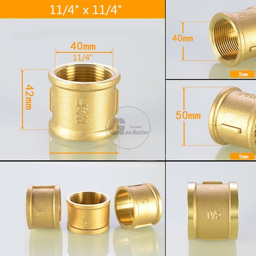 Conector de casquillo hembra BSPT en latón, accesorios de enchufe reductor hembra a hembra - Imagen 28 de 39