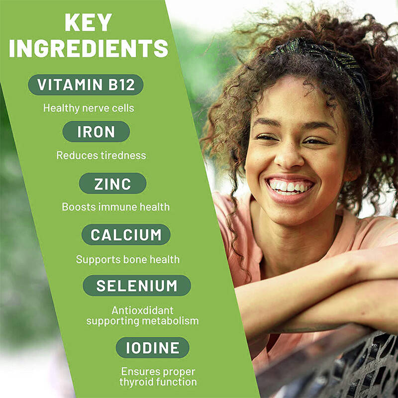 Multivitamin & Minerals Vitamin B12, D3 & K2 120 Capsules For Boost Energy eBay