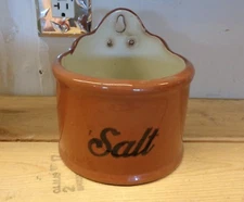 Antique Vintage GUERNSEY Ware Brown Glazed SALT Crock