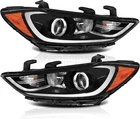 Headlight Passenger Driver Pair Halogen For 2017 2018 Hyundai Elantra No DRL