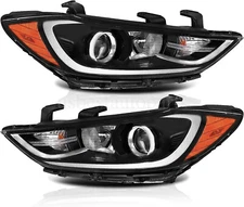 Headlight Passenger Driver Pair Halogen For 2017 2018 Hyundai Elantra No DRL