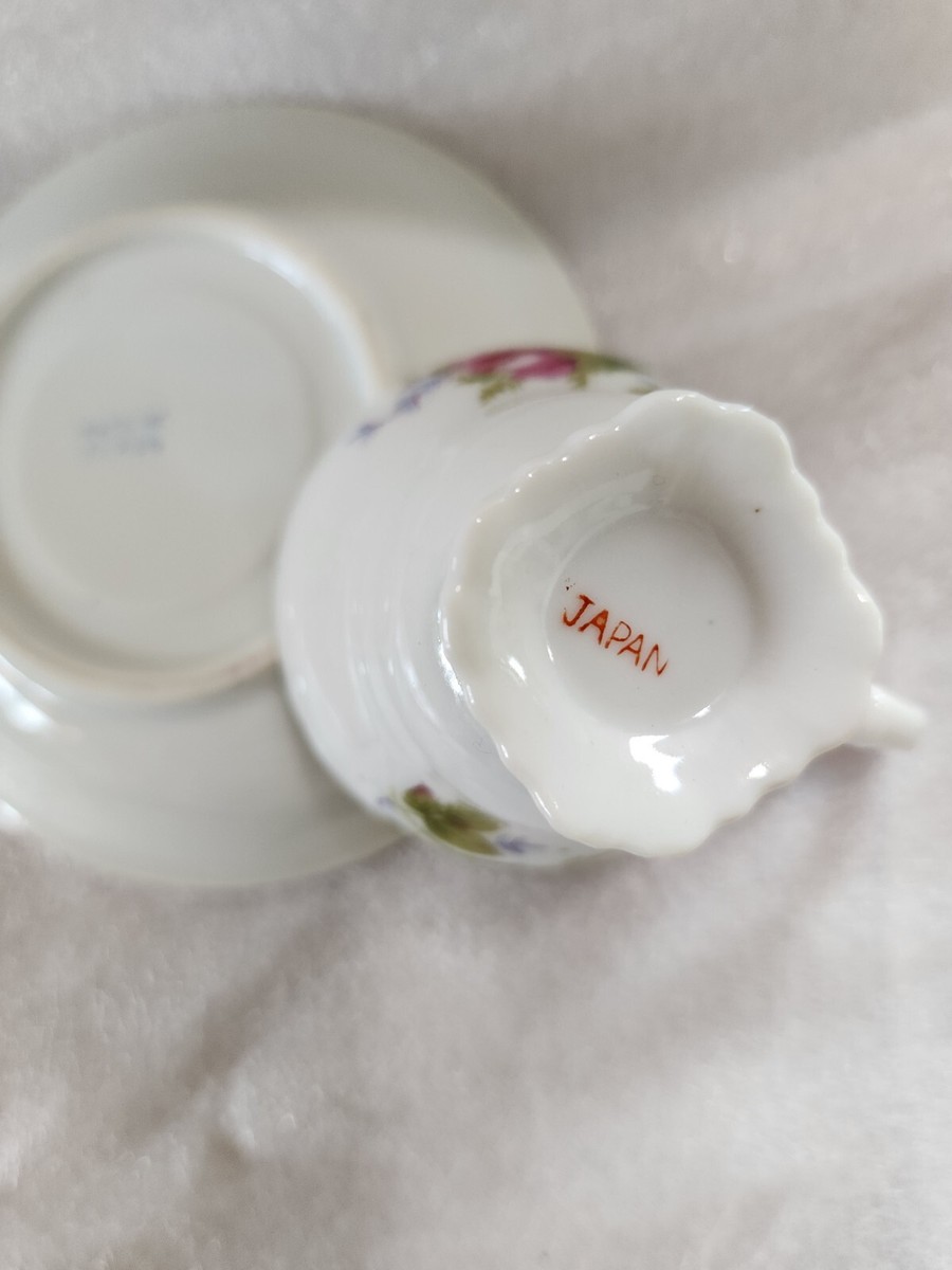 Vintage From Japan Mini Teacup And Saucer Red Roses | eBay