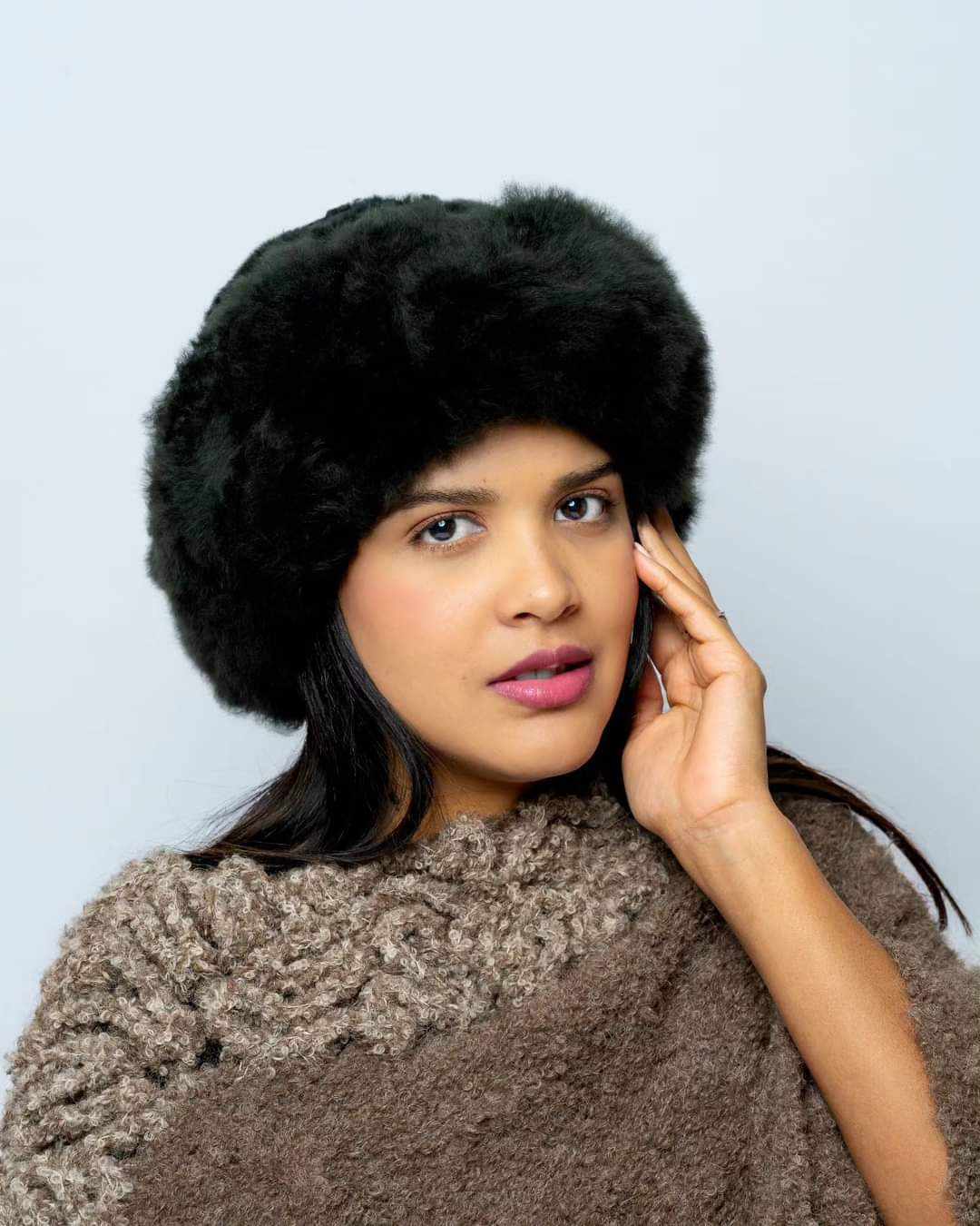 Cappello di lusso in pelliccia di alpaca foto 2